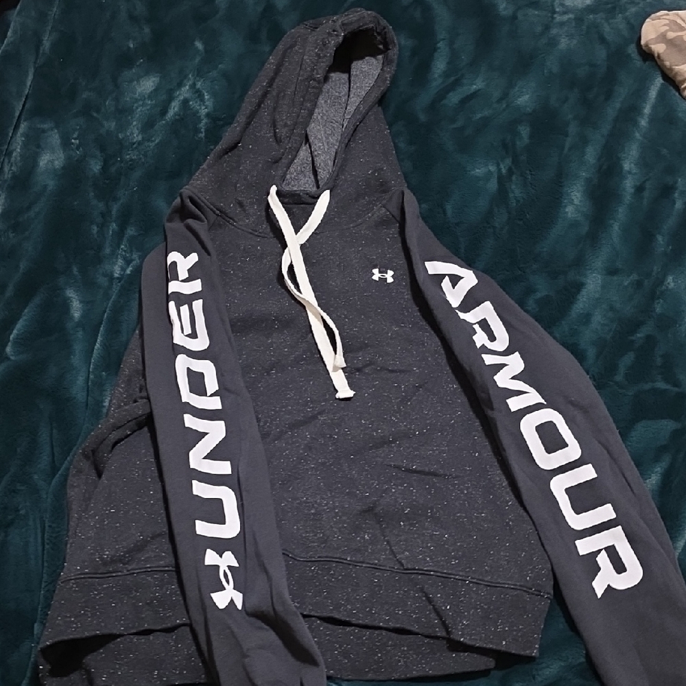Under Armour Charcoal Hoodie with White Accents